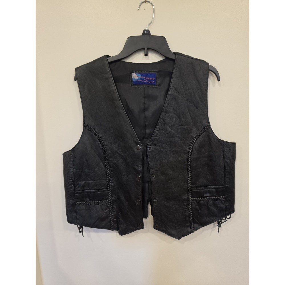 Vance Leathers USA Motorcycle Vest Women's Leather Vest Biker Motorcycle Black